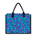 Teal Pink Mermaid Scales Pattern Print Canvas Tote Bag