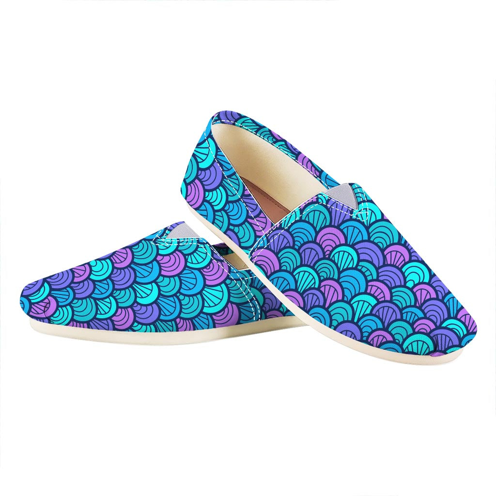 Teal Pink Mermaid Scales Pattern Print Casual Shoes