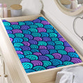 Teal Pink Mermaid Scales Pattern Print Changing Pad Cover