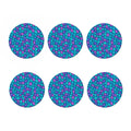 Teal Pink Mermaid Scales Pattern Print Coaster Set