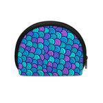 Teal Pink Mermaid Scales Pattern Print Coin Purse