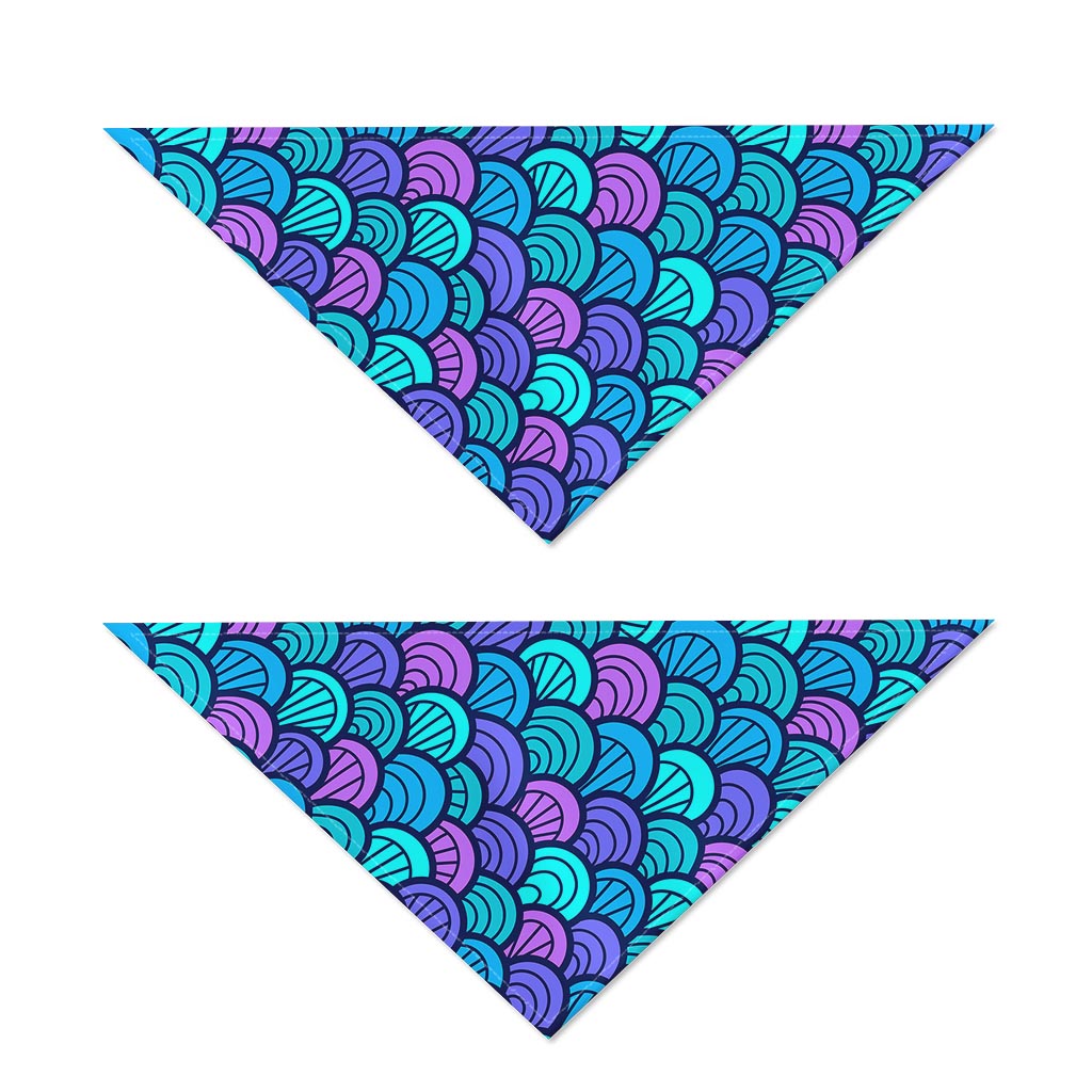 Teal Pink Mermaid Scales Pattern Print Dog Bandana