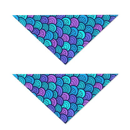 Teal Pink Mermaid Scales Pattern Print Dog Bandana