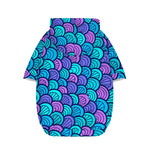 Teal Pink Mermaid Scales Pattern Print Dog Zip Up Hoodie