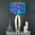 Teal Pink Mermaid Scales Pattern Print Drum Lamp Shade
