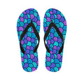 Teal Pink Mermaid Scales Pattern Print Flip Flops