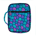 Teal Pink Mermaid Scales Pattern Print Front Pocket Bible Bag