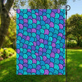 Teal Pink Mermaid Scales Pattern Print Garden Flag
