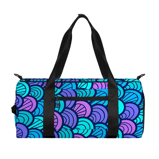 Teal Pink Mermaid Scales Pattern Print Gym Bag