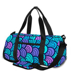 Teal Pink Mermaid Scales Pattern Print Gym Bag