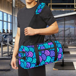 Teal Pink Mermaid Scales Pattern Print Gym Bag