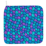 Teal Pink Mermaid Scales Pattern Print Hand Towel