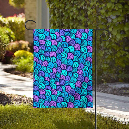 Teal Pink Mermaid Scales Pattern Print House Flag