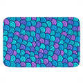 Teal Pink Mermaid Scales Pattern Print Indoor Door Mat
