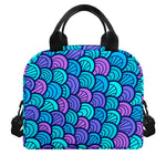 Teal Pink Mermaid Scales Pattern Print Insulated Lunch Bag