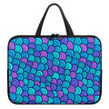 Teal Pink Mermaid Scales Pattern Print Laptop Sleeve With Handle