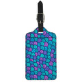 Teal Pink Mermaid Scales Pattern Print Luggage Tag