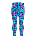 Teal Pink Mermaid Scales Pattern Print Men's Leggings