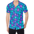 Teal Pink Mermaid Scales Pattern Print Men's Shirt