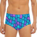 Teal Pink Mermaid Scales Pattern Print Men's Triangle Swim Briefs