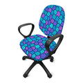 Teal Pink Mermaid Scales Pattern Print Office Chair Cover