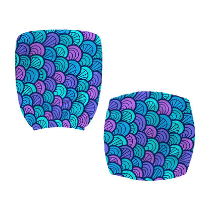 Teal Pink Mermaid Scales Pattern Print Office Chair Cover