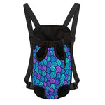 Teal Pink Mermaid Scales Pattern Print Pet Carrier Backpack