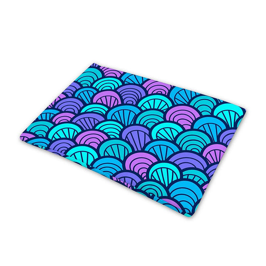Teal Pink Mermaid Scales Pattern Print Pet Cooling Mat Cover