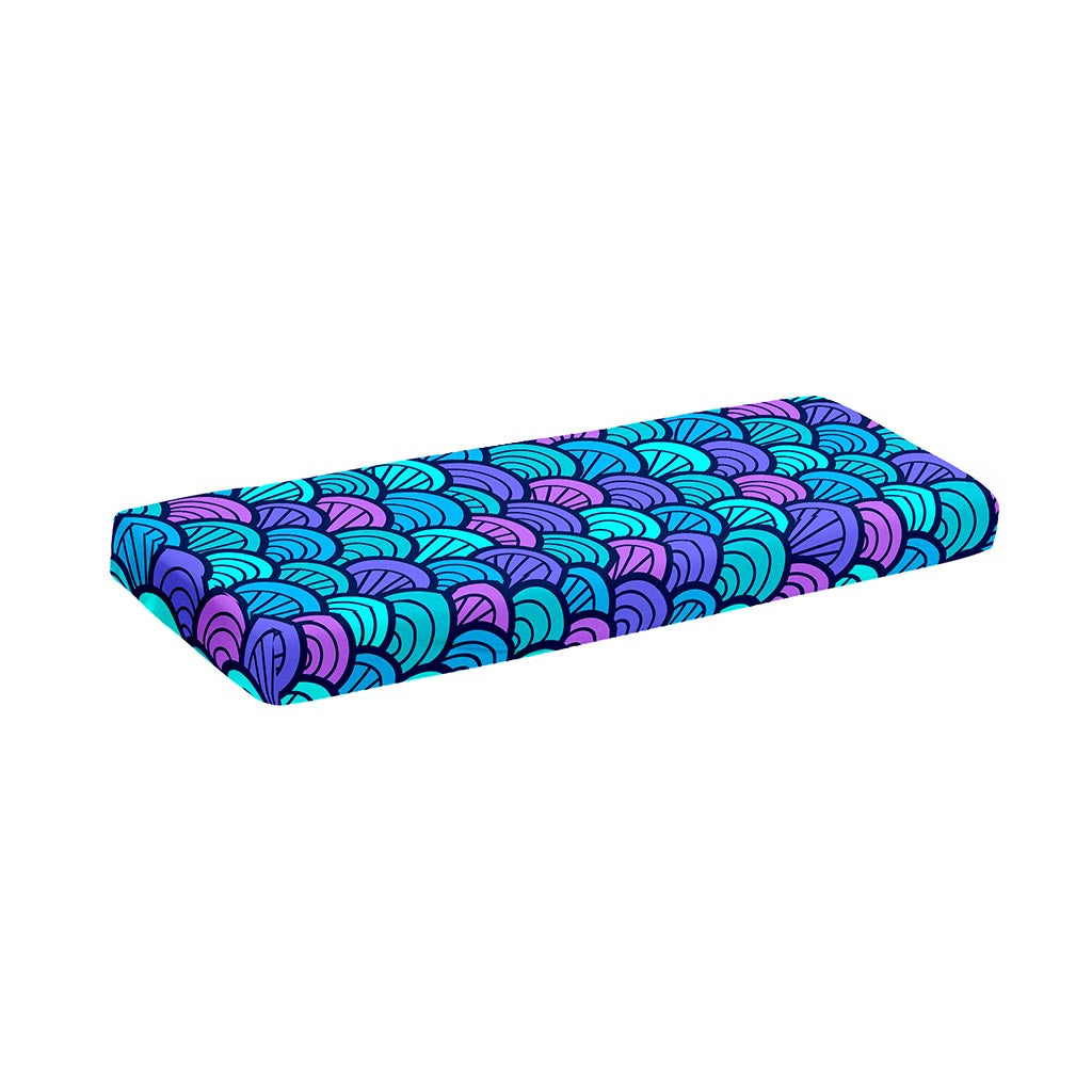 Teal Pink Mermaid Scales Pattern Print Piano Keyboard Cover