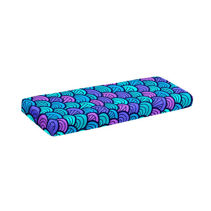 Teal Pink Mermaid Scales Pattern Print Piano Keyboard Cover