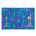 Teal Pink Mermaid Scales Pattern Print Placemat