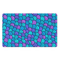 Teal Pink Mermaid Scales Pattern Print Polyester Doormat