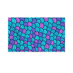 Teal Pink Mermaid Scales Pattern Print Polyester Flag