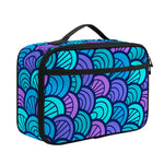 Teal Pink Mermaid Scales Pattern Print Portable Lunch Bag