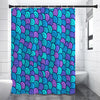 Teal Pink Mermaid Scales Pattern Print Premium Shower Curtain