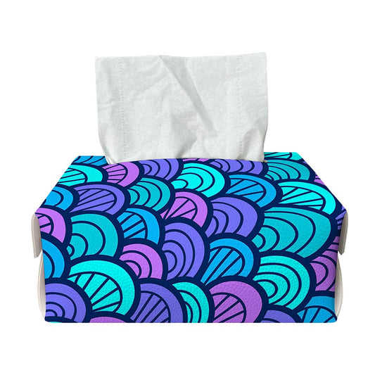 Teal Pink Mermaid Scales Pattern Print Rectangle Tissue Box Cover