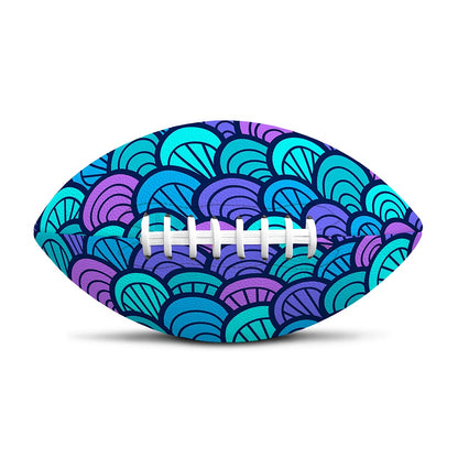 Teal Pink Mermaid Scales Pattern Print Rugby Ball