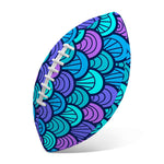 Teal Pink Mermaid Scales Pattern Print Rugby Ball