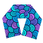 Teal Pink Mermaid Scales Pattern Print Scarf