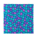 Teal Pink Mermaid Scales Pattern Print Silk Bandana