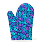 Teal Pink Mermaid Scales Pattern Print Single Oven Mitt