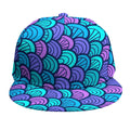 Teal Pink Mermaid Scales Pattern Print Snapback Cap