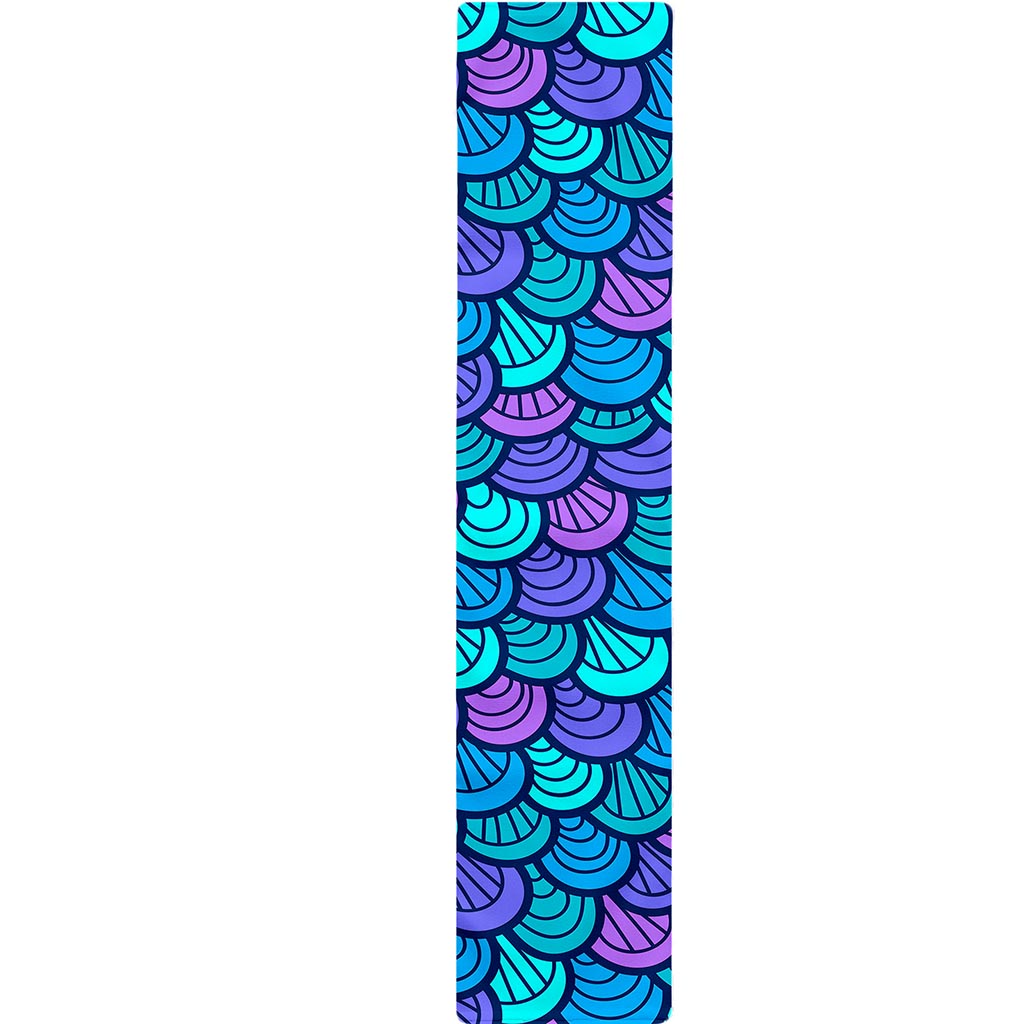 Teal Pink Mermaid Scales Pattern Print Table Runner