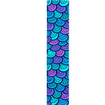 Teal Pink Mermaid Scales Pattern Print Table Runner