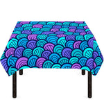 Teal Pink Mermaid Scales Pattern Print Tablecloth