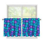 Teal Pink Mermaid Scales Pattern Print Tier Curtains