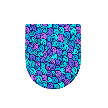 Teal Pink Mermaid Scales Pattern Print Toilet Lid Cover