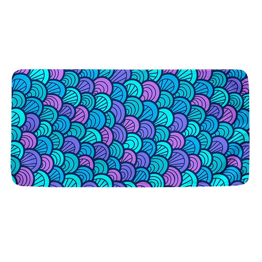 Teal Pink Mermaid Scales Pattern Print Towel