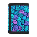 Teal Pink Mermaid Scales Pattern Print Trifold Wallet