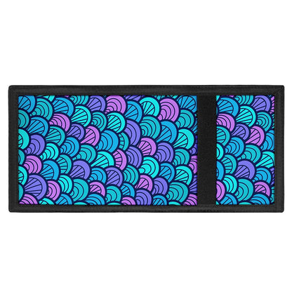 Teal Pink Mermaid Scales Pattern Print Trifold Wallet